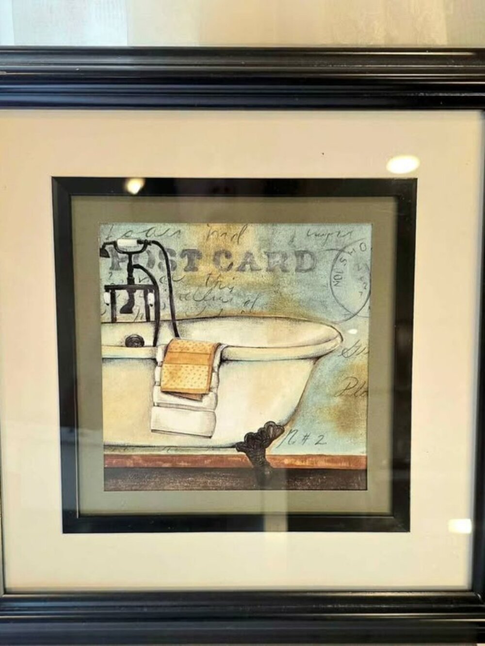 Donald Knold Black 12"x12" Wood Framed Bathroom Picture